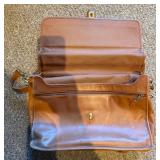 Classic Cognac Brown Leather Messenger Bag & Business Briefcase - Shoulder Strap