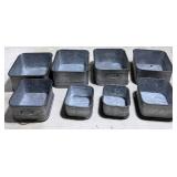 Set of 8 Cannon Fields Galvanized Metal Planter Tubs - Assorted Sizes with Handles