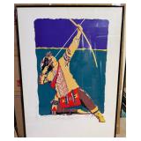 Framed Shooting for the Star Signed Native American Archery Art Print