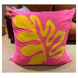 Handmade Prototype Oversized Accent Pillow - Pink & Yellow Botanical Design (2 of 3)