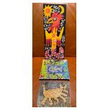 Reb Roberts Original Folk Art Collection - Voodoo Chicken, Fish & Caveman - 3 Pieces