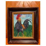 Rick Cooper Original Rooster Oil Painting - Key West Series, Framed with Provenance Note