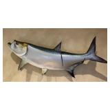 Large Wall-Mounted Tarpon Fish Trophy - Realistic Full-Body Saltwater Gamefish Display