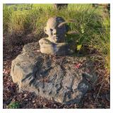 Expressive Child Portrait Garden Bust Sculpture - Outdoor Figural Art