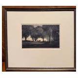 Thomas W. Nason Signed 1942 Pastoral Wood Engraving - Framed American Fine Art