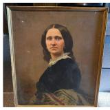 Antique 19th Century Portrait of Wilhelmine von Hartling - Signed B.v. Hagen, 1879