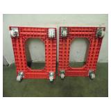 Pair of Red Heavy Duty Moving Carts