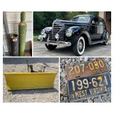 1939 Plymouth Car, Tools and Vintage Car Parts 