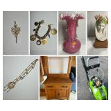 Gold & Silver Jewelry, Glassware, Furniture, Books 