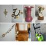 Gold & Silver Jewelry, Glassware, Furniture, Books 