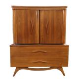 MCM Walnut Boomerang High Chest 2 Door 2 Drawer www.SouthJerseyAuction.com