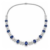 Blue Sapphire Diamond Necklace