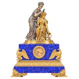 Blue Lapiz & Gilded Bronze Clock