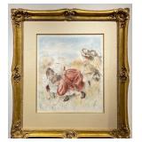Lot #214 Original Pierre Auguste Renoir Color Lithograph - Enfants jouant a la balle