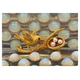 14K Gold Cultured Pearl Brooch 