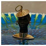 Blackamoor Princess Ebony & 18K Gold Charm / Pendant 