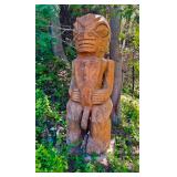HAND CARVED SIX FOOT KOA WOOD MARQUESAN TIKI by Maori artist Doug Christy o the North Shore of Oahu