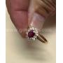 Gold Diamond Ring with Ruby Stone