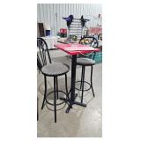 HIGH TABLE AND BAR STOOLS