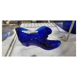 COBALT GLASS SHOE