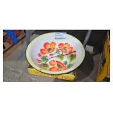 VINTAGE ENAMEL FLORAL BOWL