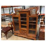 antique glass front cabinet