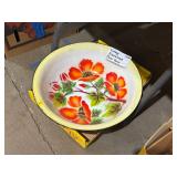 VINTAGE FLORAL ENAMEL BOWL
