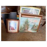 VARIOUS FRAMED PRINTS, WALL DECOR, ETC