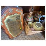 URNS, VASE, 10 COMMENDMENTS PLAQUE, EC