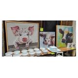 PIG AND COW PICTURE DECOR