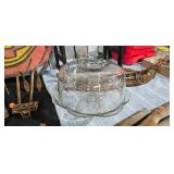 GLASS CAKE PLATE WITH LID
