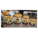 VINTAGE MUSHROOM CANISTER SET