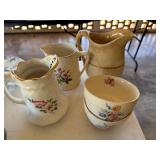 (2) USA FLORAL BOWLS, HOUSE OF WEBSTER CERAMICS, SEMI PORCELAIN PITCHER
