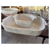 (2) FLORAL CORNING WARE DISHES