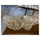 CRYSTAL DISH & CREAMER