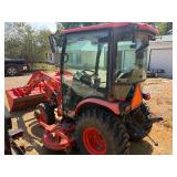 Kubota cab tractor with loader and belly mower