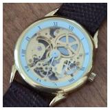 Benrus Gold-Tone Skeleton 17-Jewel Watch