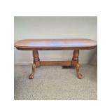Traditional Oak Console Table with Claw Feet