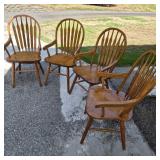 Set of Four Oak Windsor Armchairs