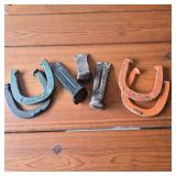 Vintage Double Ringer Horseshoes & Steel Splitting Wedges