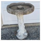 Concrete Bird Bath with Tree-Trunk Pedestal