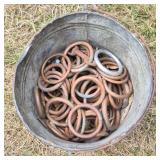 Bucket of Vintage 3' Copper Bull Nose Rings