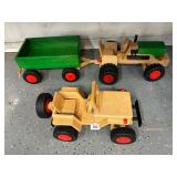 #281 FAO Schwartz German Handmade Farm Set incl. Tractor, Dump Wagon, & Jeep