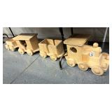 #282 Handmade Wooden Train Set of 4