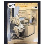 #1007 Original Pen & Pencil Ink Wash Gag Cartoon by Bill Wenzel 