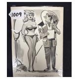 #1009 Original Pen & Pencil Ink Wash Gag Cartoon by Bill Wenzel 