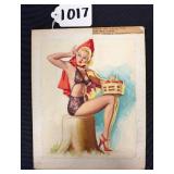 #1017 Original  Concept Art by Earl Moran (8x10) " Little Red Riding Hood Once Met a Wolf