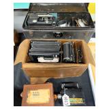 #1023 Earl Morans Camera Lot Inc. Magazine Cine-Kodak Camera, Polaroid Land Camera & 11 Grafmatic Fi