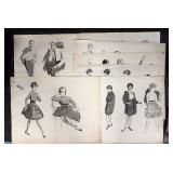 #1025 7 Original Catalog Concept Art by Earl Moran Inc. Men and Woman