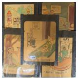 #1039 5 Large Original Gag Cartoons (no Signature) 15x19)